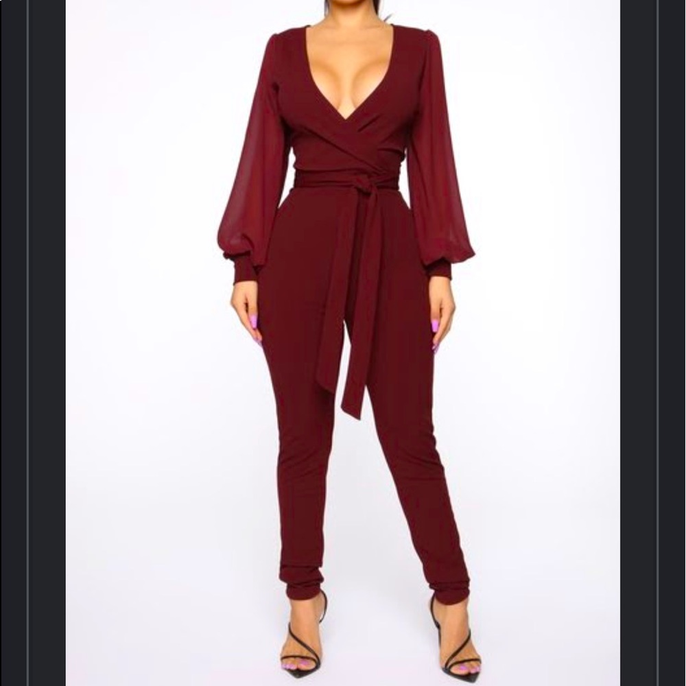 Balloon sleeve jumpsuit